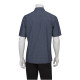 Chef Works SKS003IBL2XL Detroit Short-Sleeve Denim Shirt Striped Indigo Blue 2XL