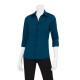 Chef Works WA34BLU2XL Women's Finesse 3/4 Sleeve Fitted Shirt Blue 2XL