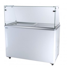 Excellence EDC-8HC Ice Cream Freezer Dipping Cabinet 8 Tub Capacity Straight Glass