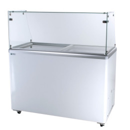 Excellence EDC-8HC Ice Cream Freezer Dipping Cabinet 8 Tub Capacity Straight Glass