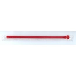 Red Spoon Straws Plastic Wrapped Clear 4/300ct 